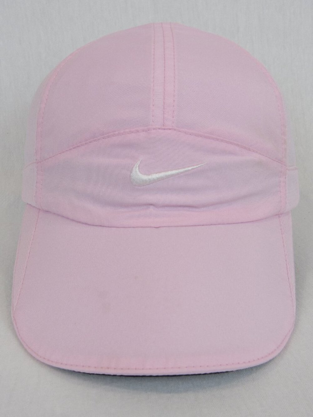 Nike Featherlight Dri-FIT Pink Running Hat Mesh Adjustable Cap White Swoosh